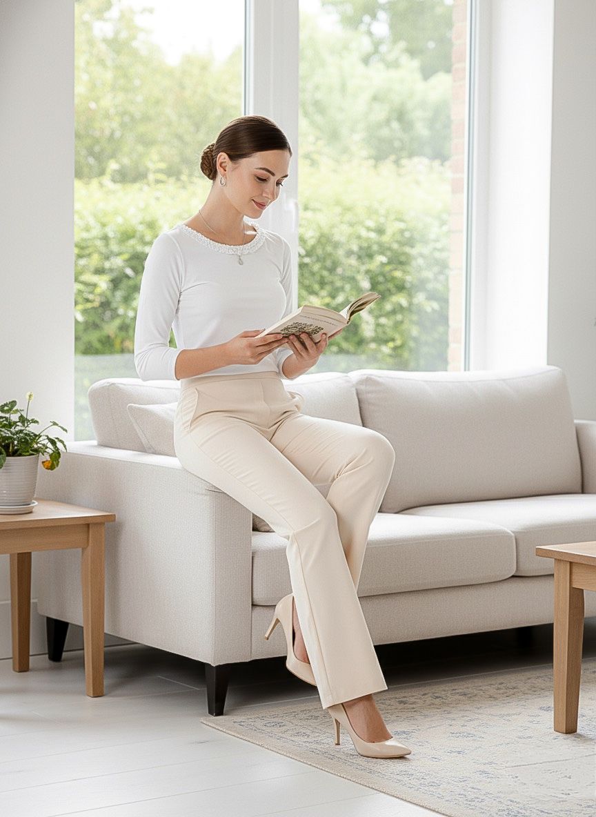 Solid Knit 3/4 Sleeve Ruffle Scoop Neck Top