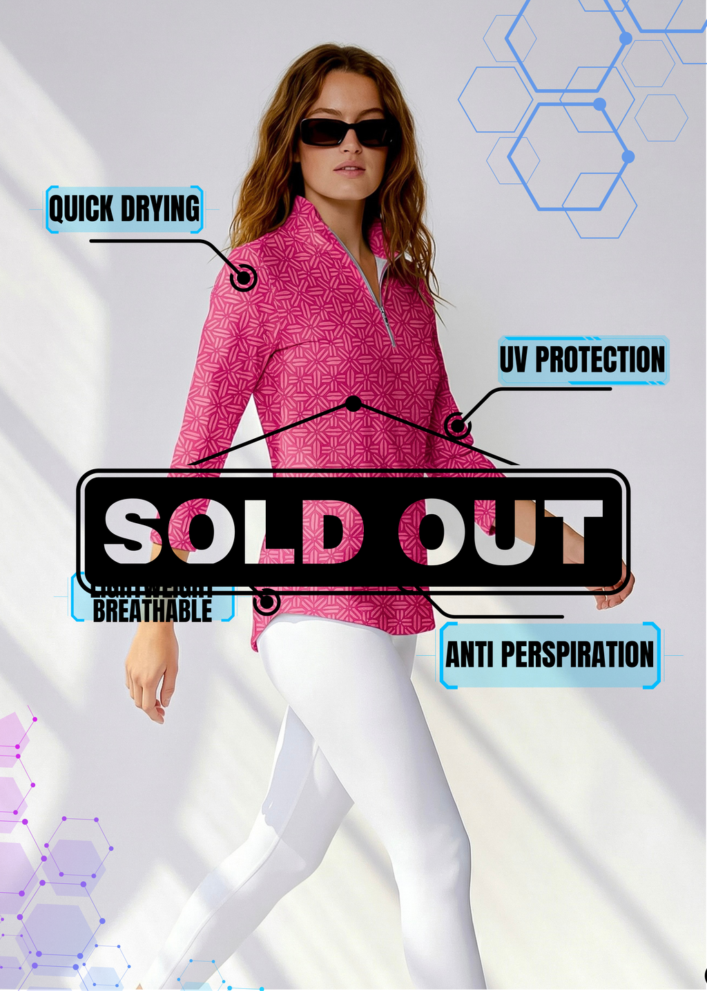 Rattan Printed Zippered Mock Collar Full Neck Poly Monochrome Top