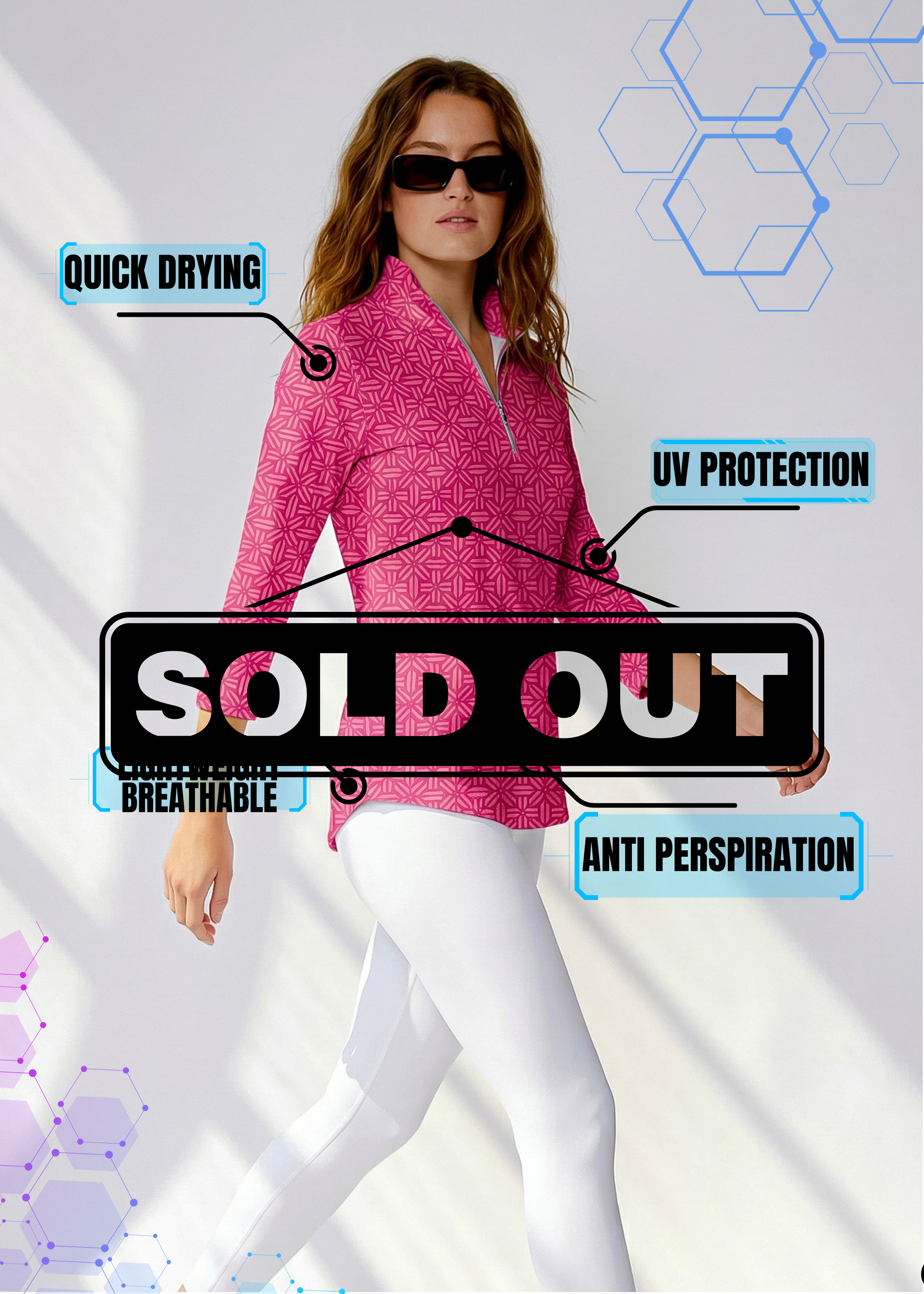 Rattan Printed Zippered Mock Collar Full Neck Poly Monochrome Top